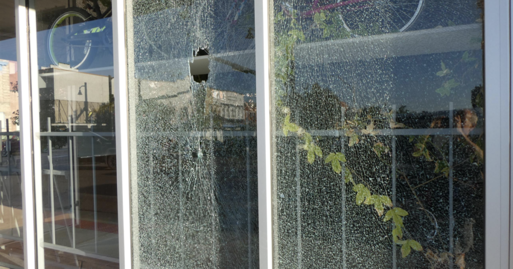 Windows at a Pueblo business cracked and broke for the third time this month